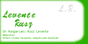 levente rusz business card